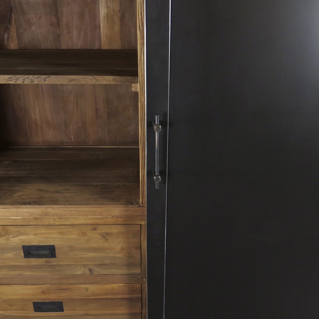 Vitrine Bücherschrank Teakholz 2,25 m