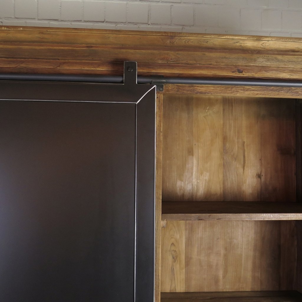 Vitrine Bücherschrank Teakholz 2,25 m