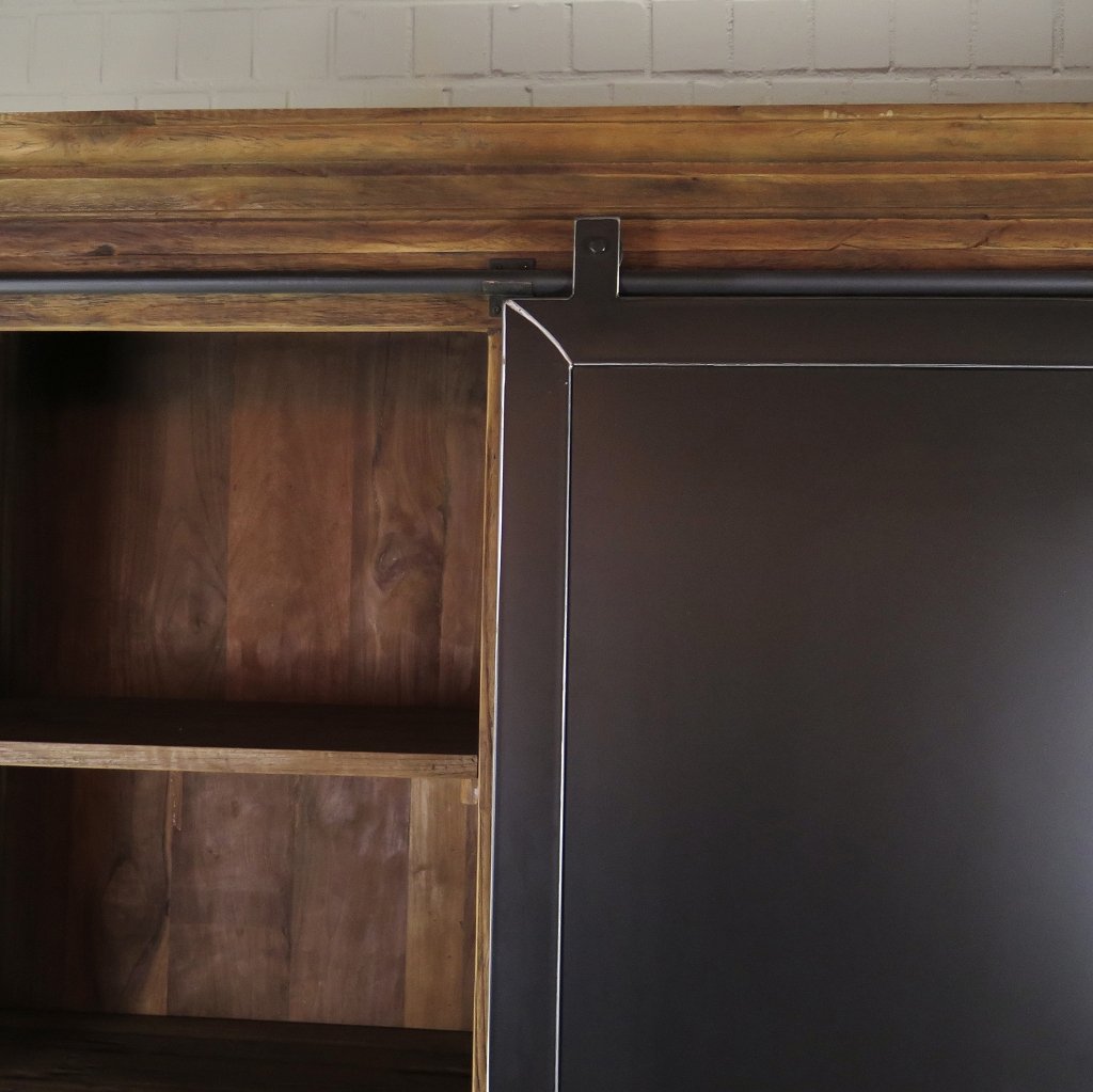 Vitrine Bücherschrank Teakholz 2,25 m