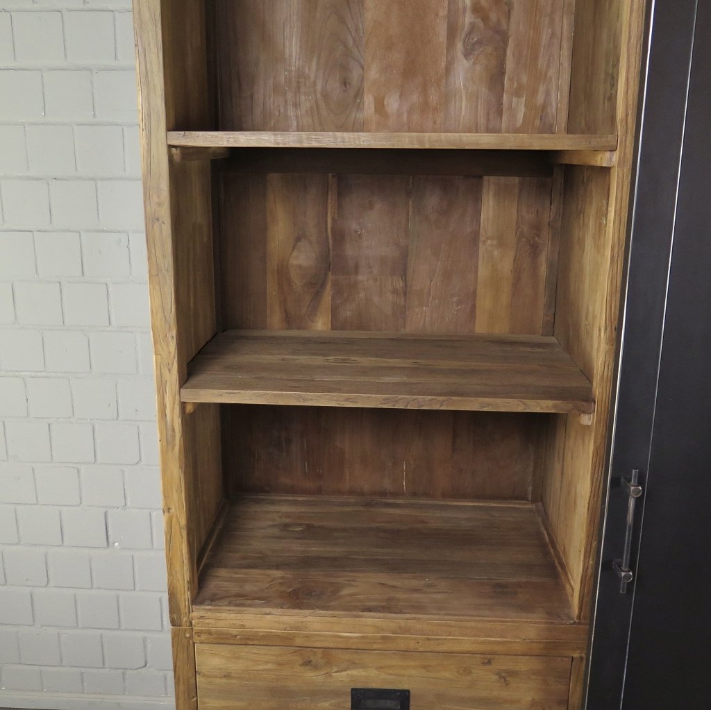 Vitrine Bücherschrank Teakholz 2,25 m
