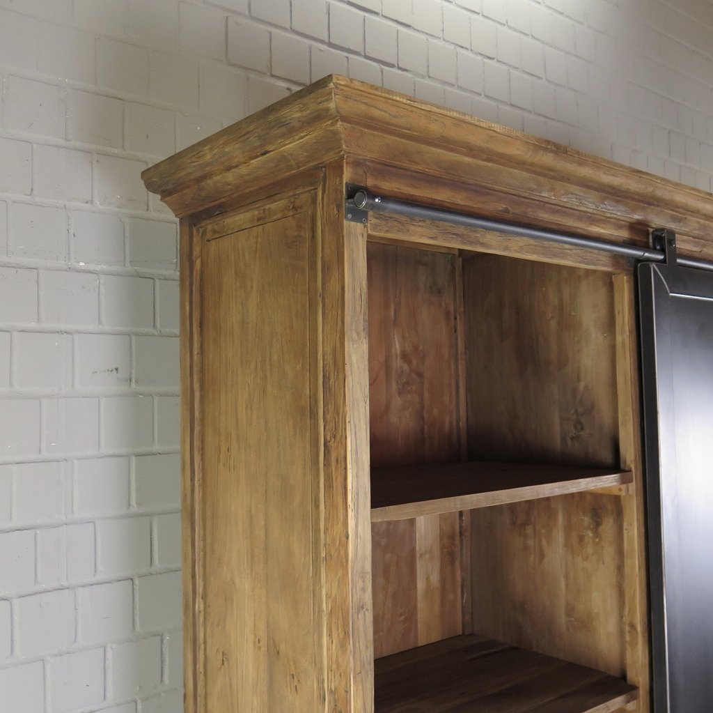 Vitrine Bücherschrank Teakholz 2,25 m