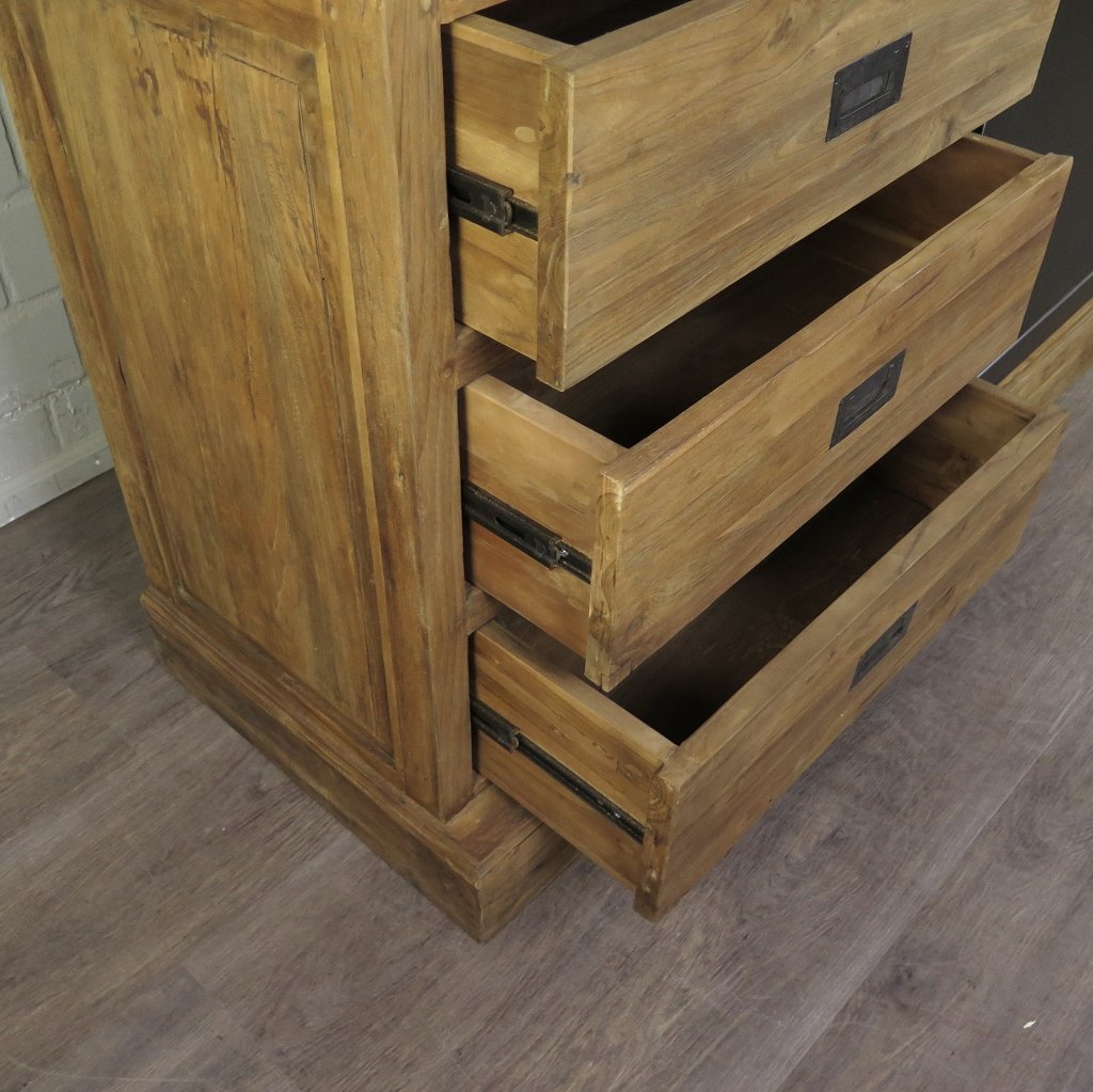 Vitrine Bücherschrank Teakholz 2,25 m