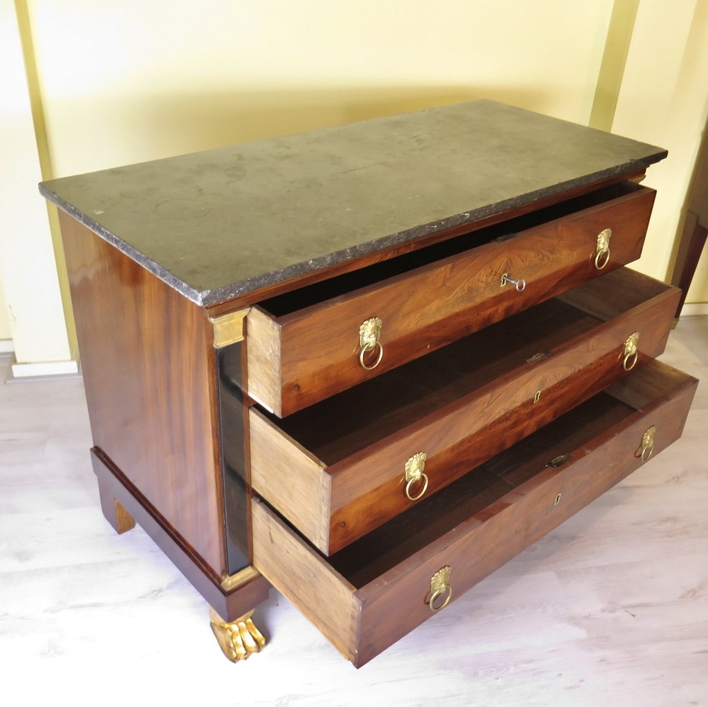 Kommode Empirestil  Mahagoni 1,30 m