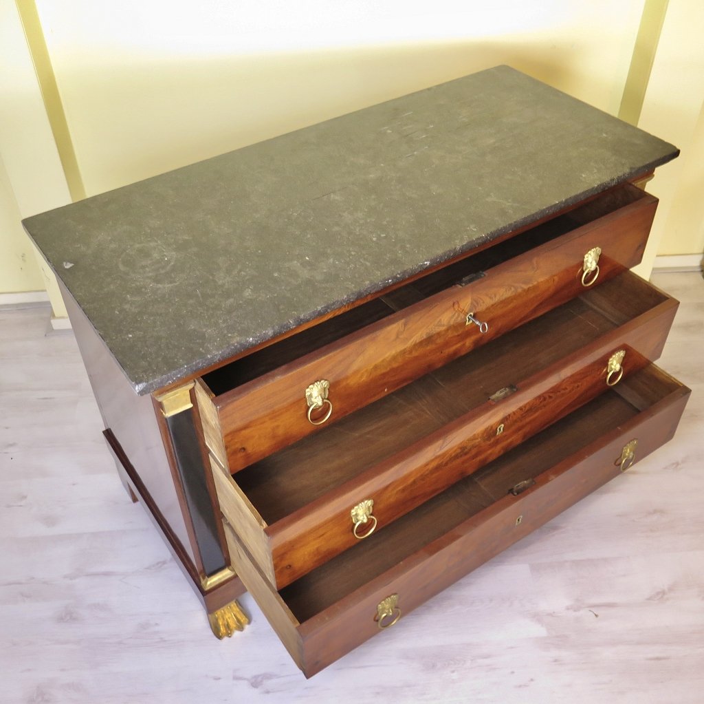 Kommode Empirestil  Mahagoni 1,30 m