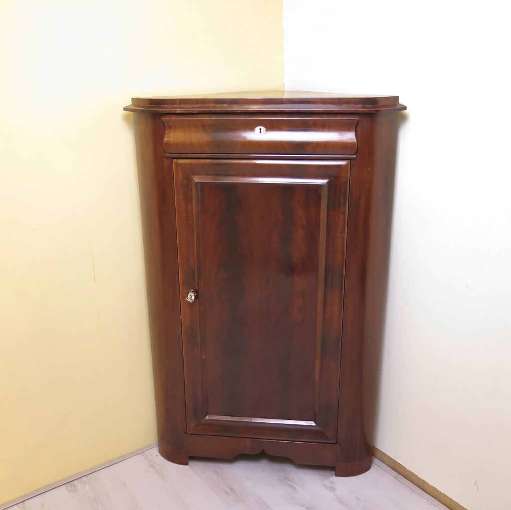 Eckschrank Biedermeier 1850 Mahagoni 