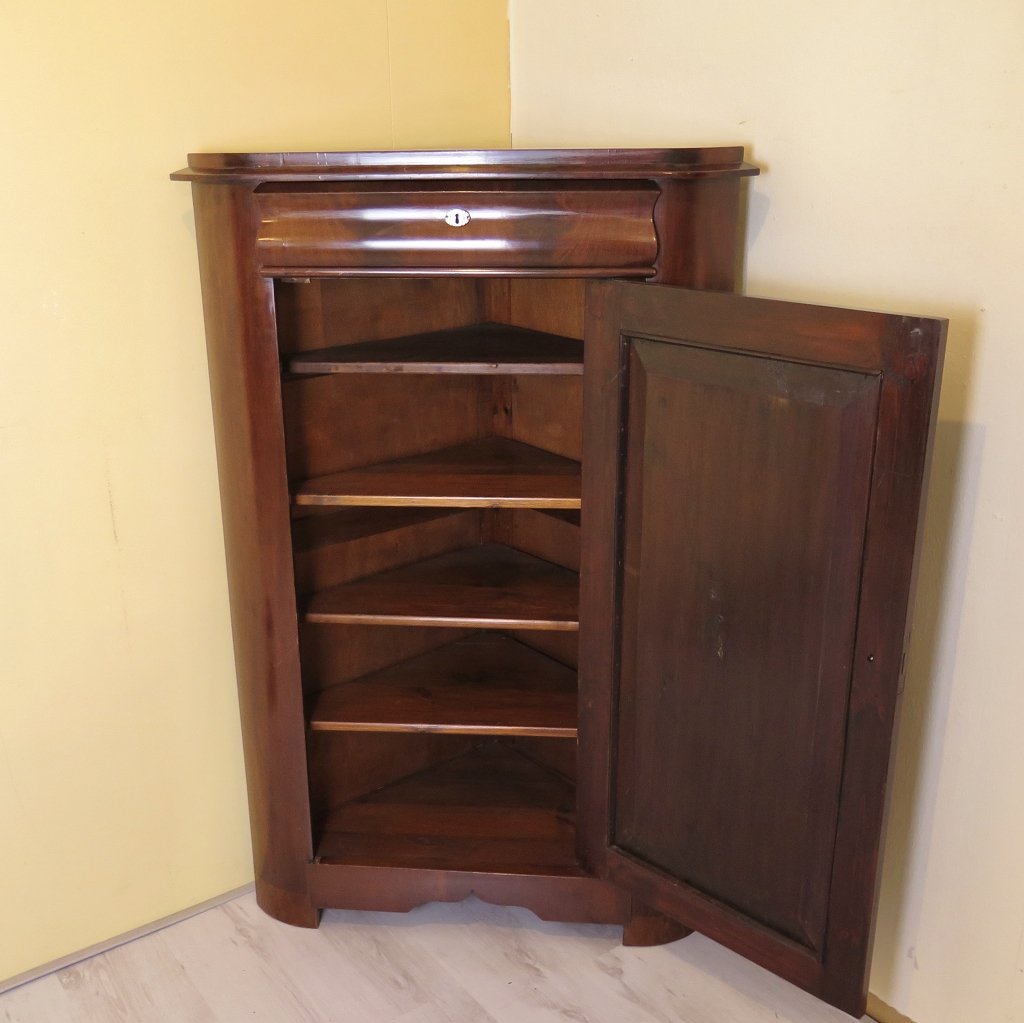 Eckschrank Biedermeier 1850 Mahagoni