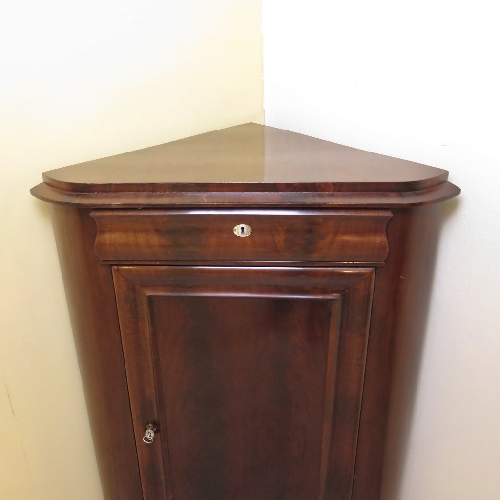 Eckschrank Biedermeier 1850 Mahagoni