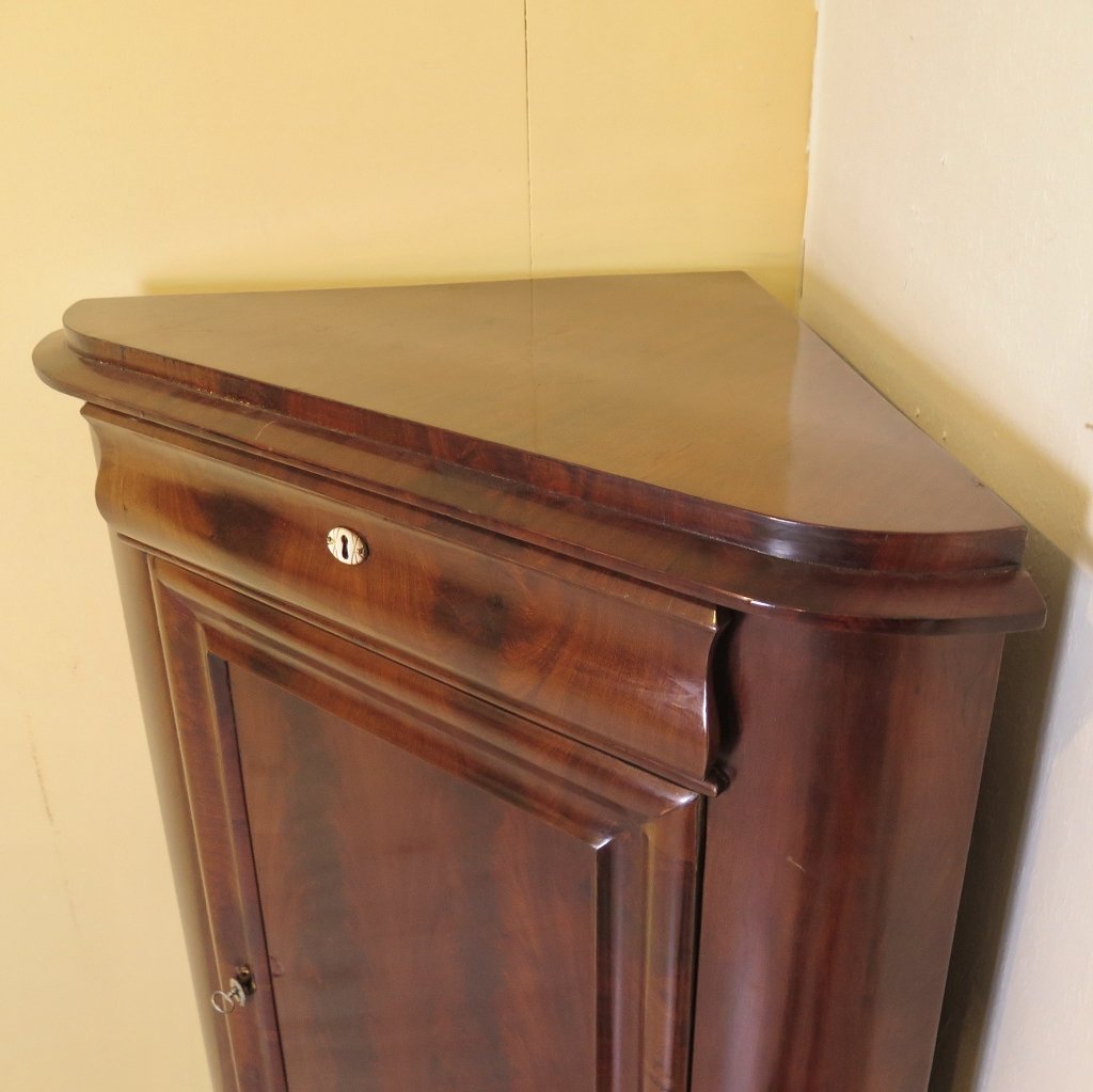 Eckschrank Biedermeier 1850 Mahagoni