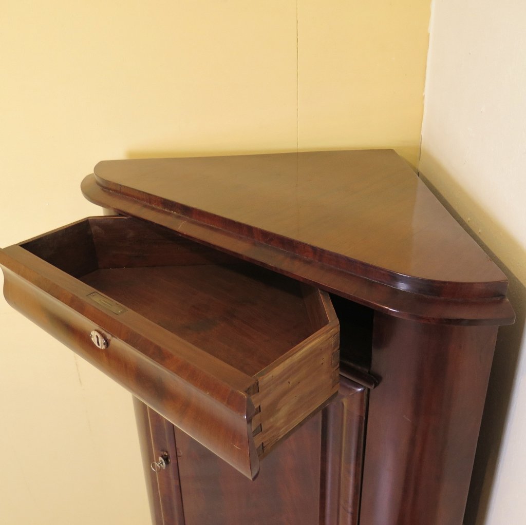 Eckschrank Biedermeier 1850 Mahagoni