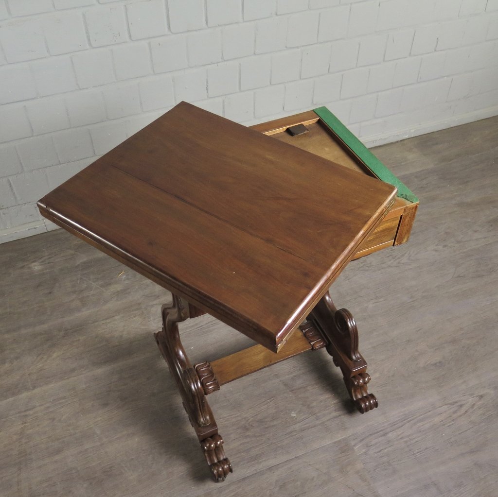 Schreibtisch Klapptisch Beistelltisch Biedermeier 1830 Mahagoni