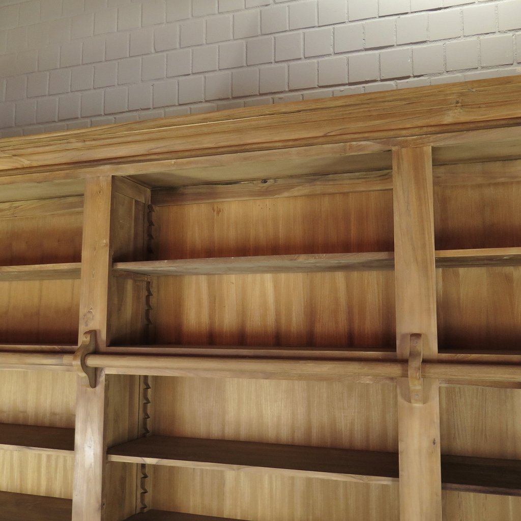 Bibliotheksschrank Bücherschrank Schrank 4,11 m Teakholz