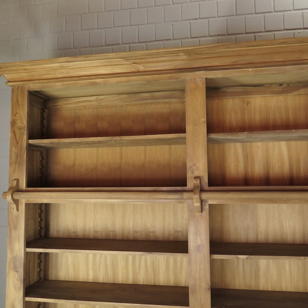 Bibliotheksschrank Bücherschrank Schrank 4,11 m Teakholz