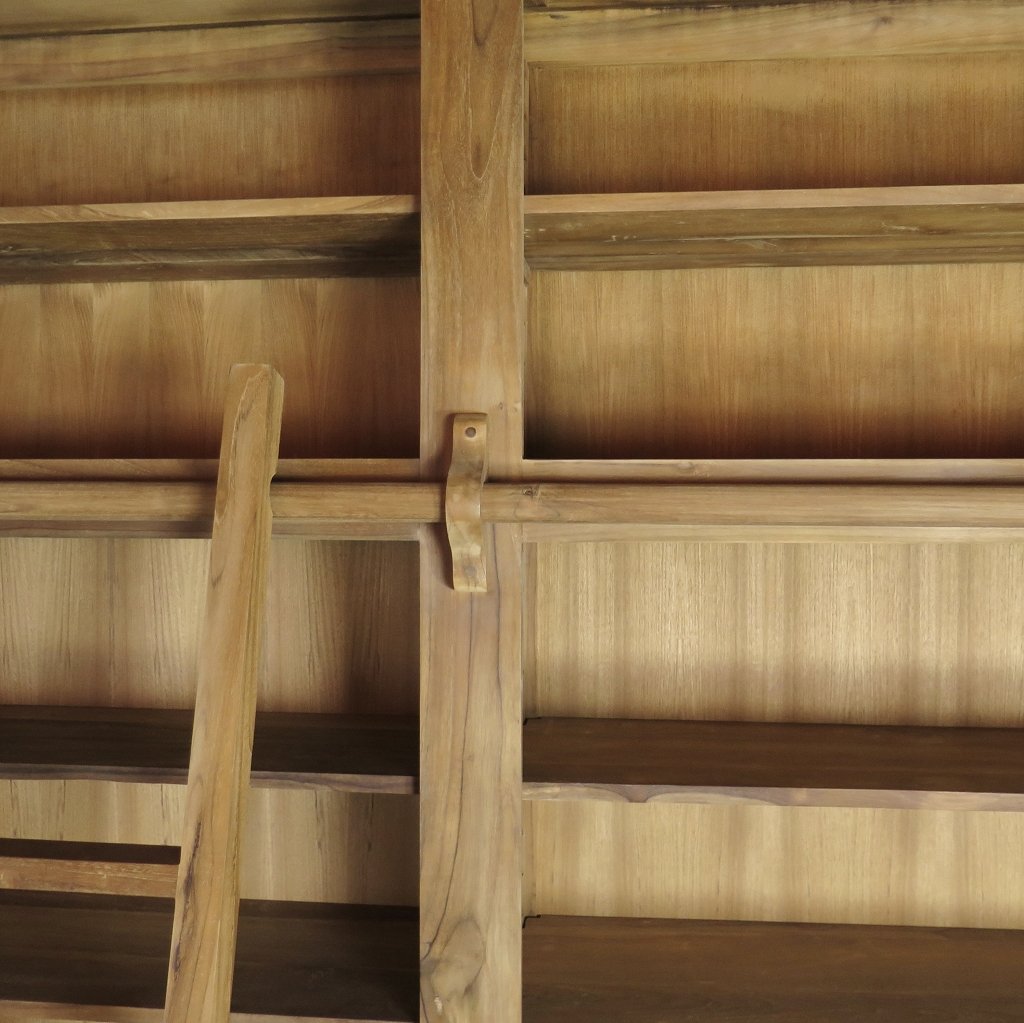 Bibliotheksschrank Bücherschrank Schrank 4,11 m Teakholz