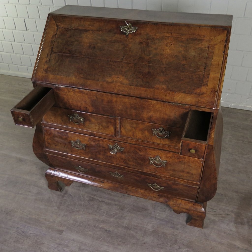 Sekretär Schrägklappensekretär Wiener Barock Nussbaum 1,03 m