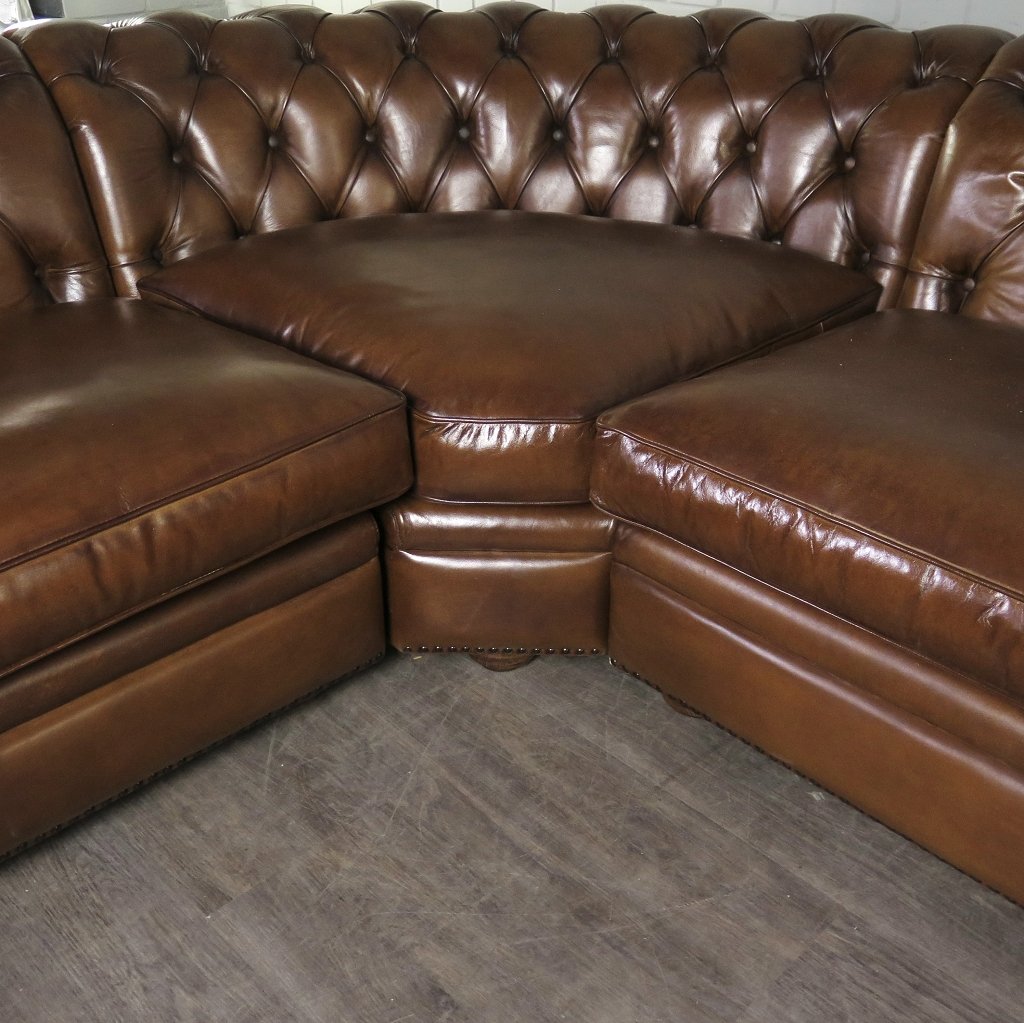 Chesterfield Sofa Eckcouch Ecksofa Rot-Braun 2,90 m x 2,80 m