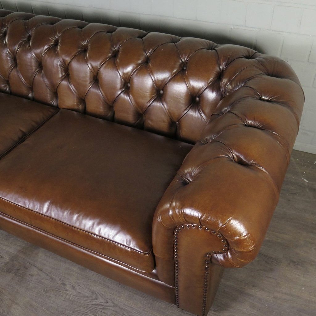 Chesterfield Sofa Eckcouch Ecksofa Rot-Braun 2,90 m x 2,80 m