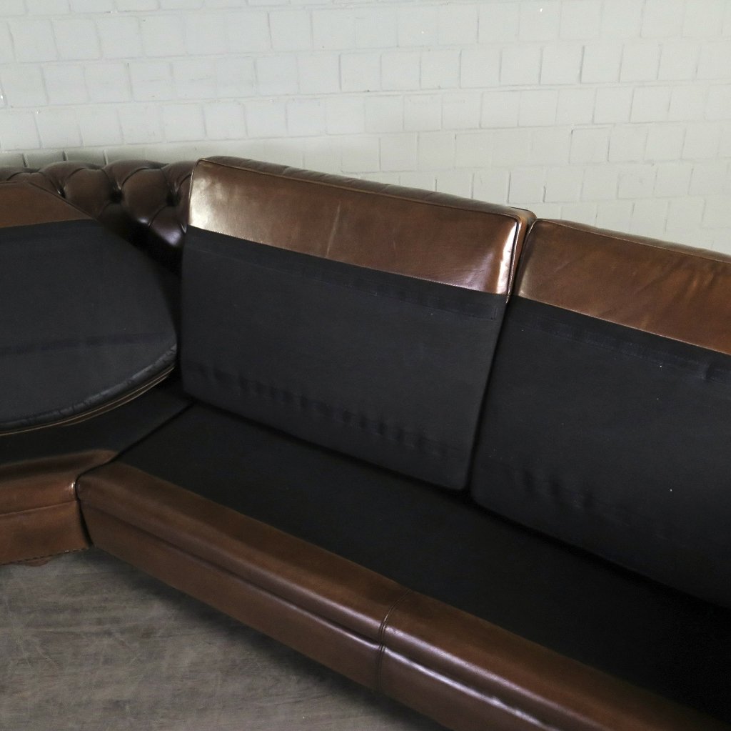 Chesterfield Sofa Eckcouch Ecksofa Rot-Braun 2,90 m x 2,80 m