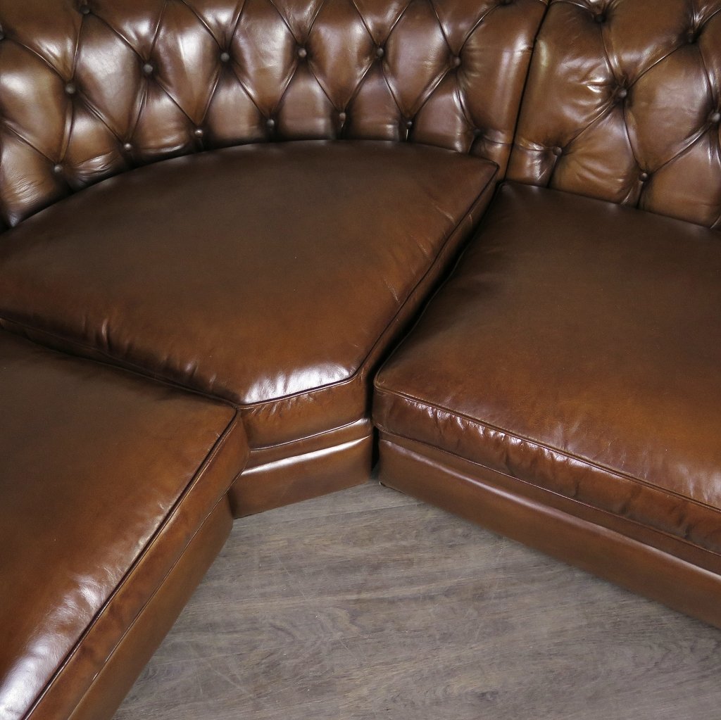 Chesterfield Sofa Eckcouch Ecksofa Rot-Braun 2,90 m x 2,80 m