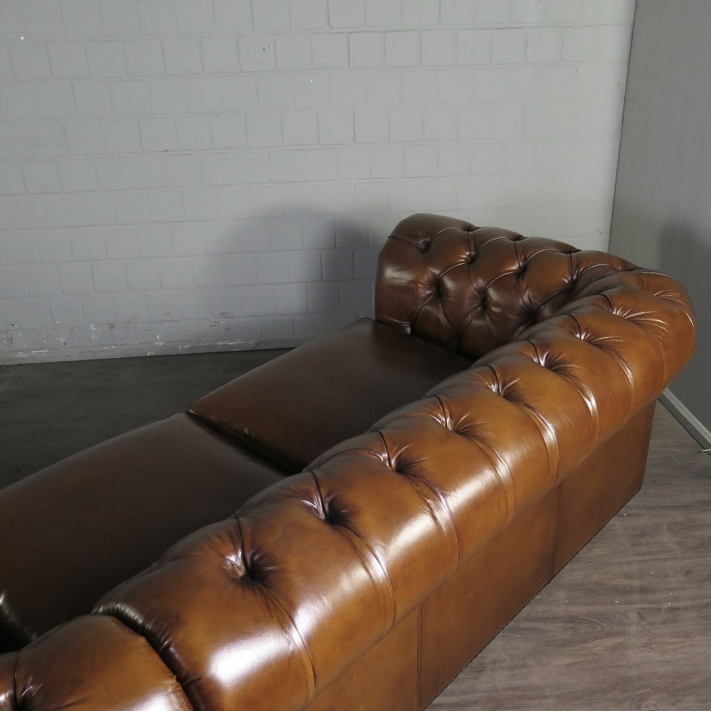 Chesterfield Sofa Eckcouch Ecksofa Rot-Braun 2,90 m x 2,80 m