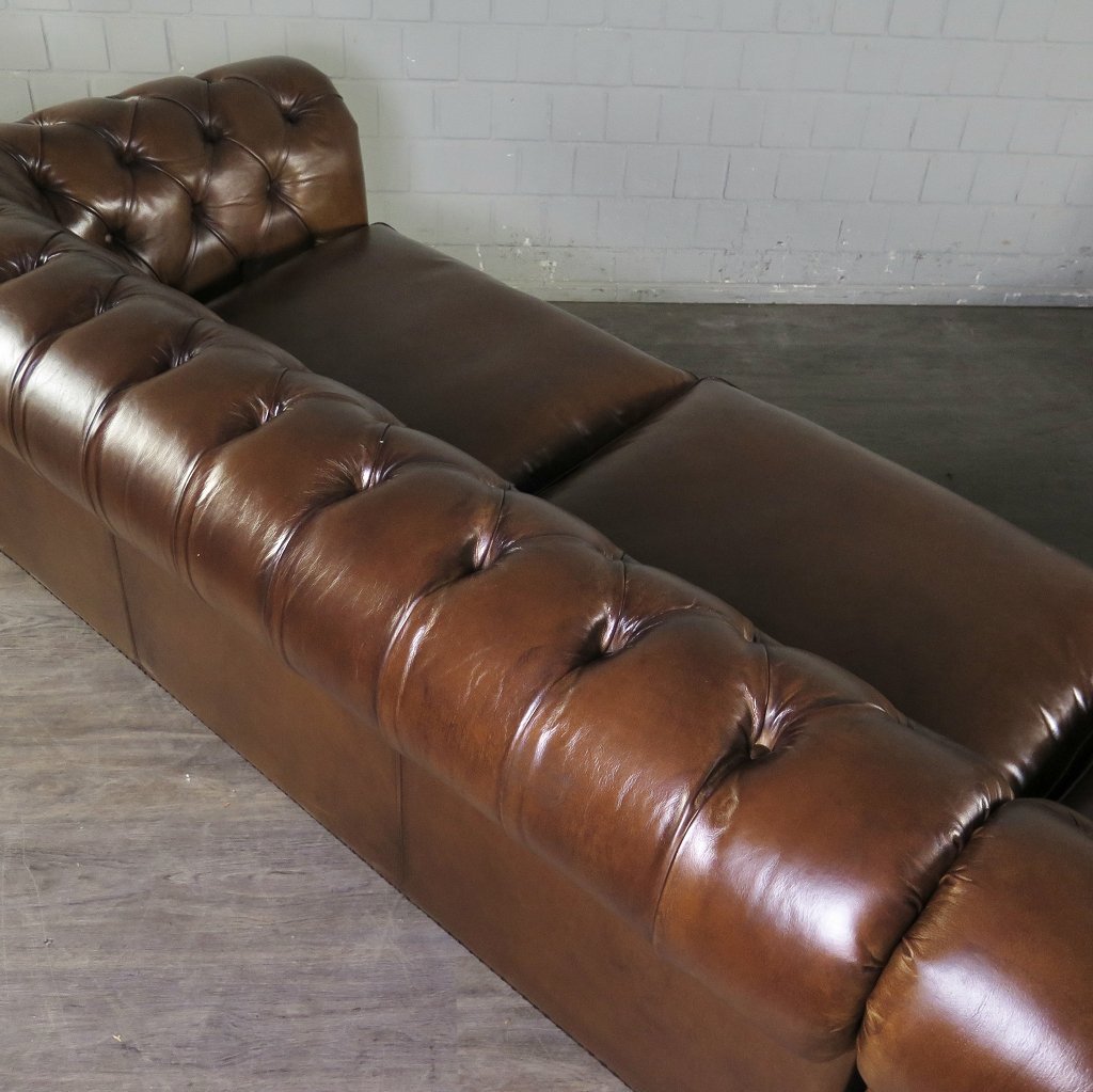 Chesterfield Sofa Eckcouch Ecksofa Rot-Braun 2,90 m x 2,80 m