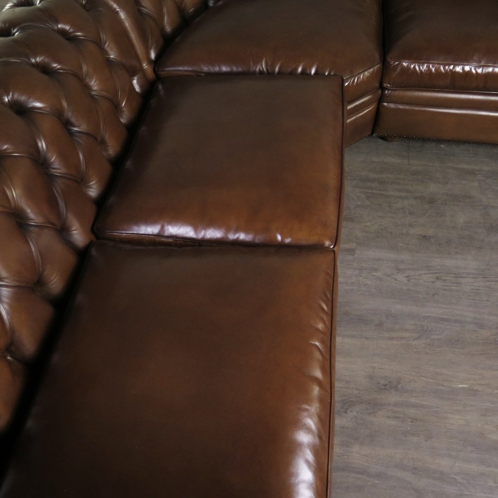 Chesterfield Sofa Eckcouch Ecksofa Rot-Braun 2,90 m x 2,80 m