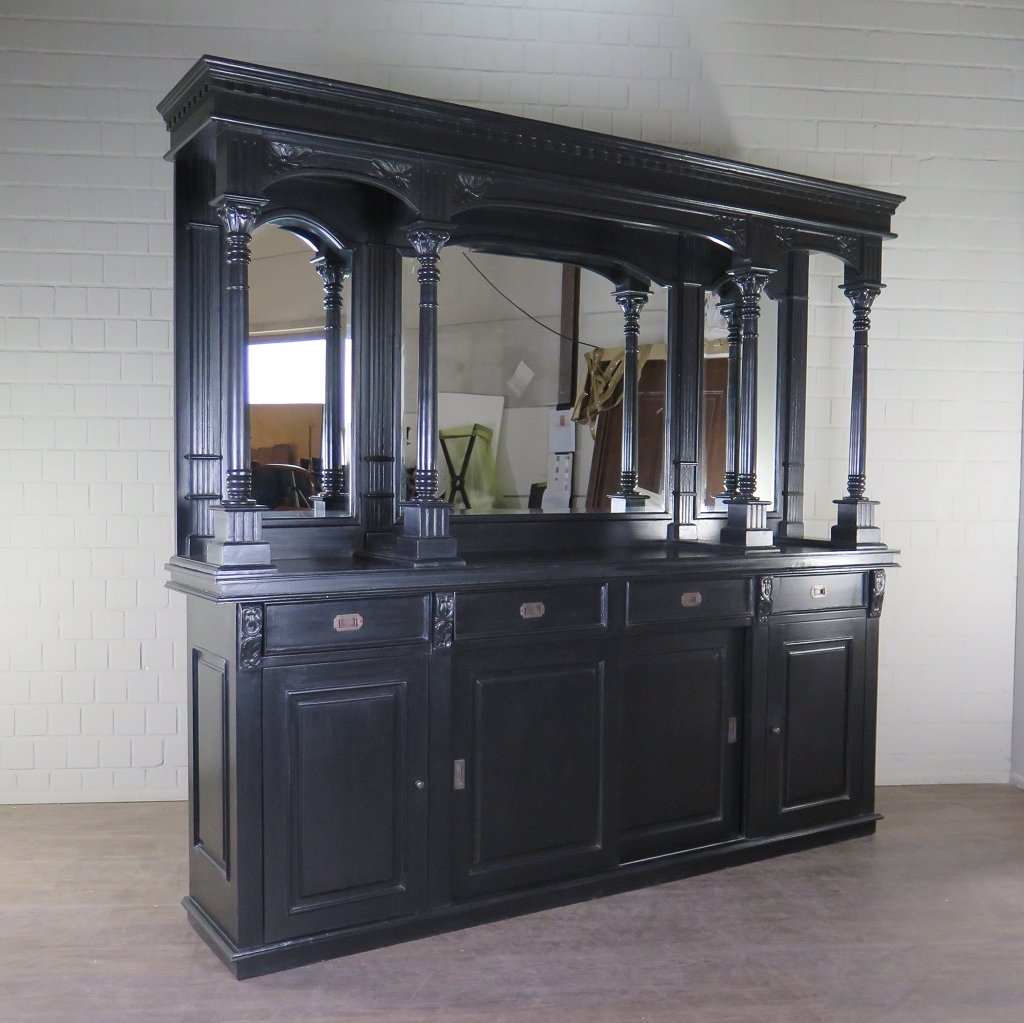 Englische Bar Rückwandbuffet Massivholz 2,60 m