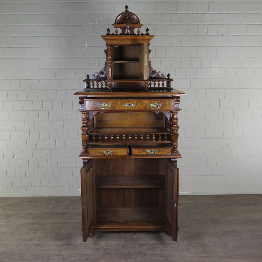 Vertiko mit Aufsatz Gründerzeit 1880 Nussbaum