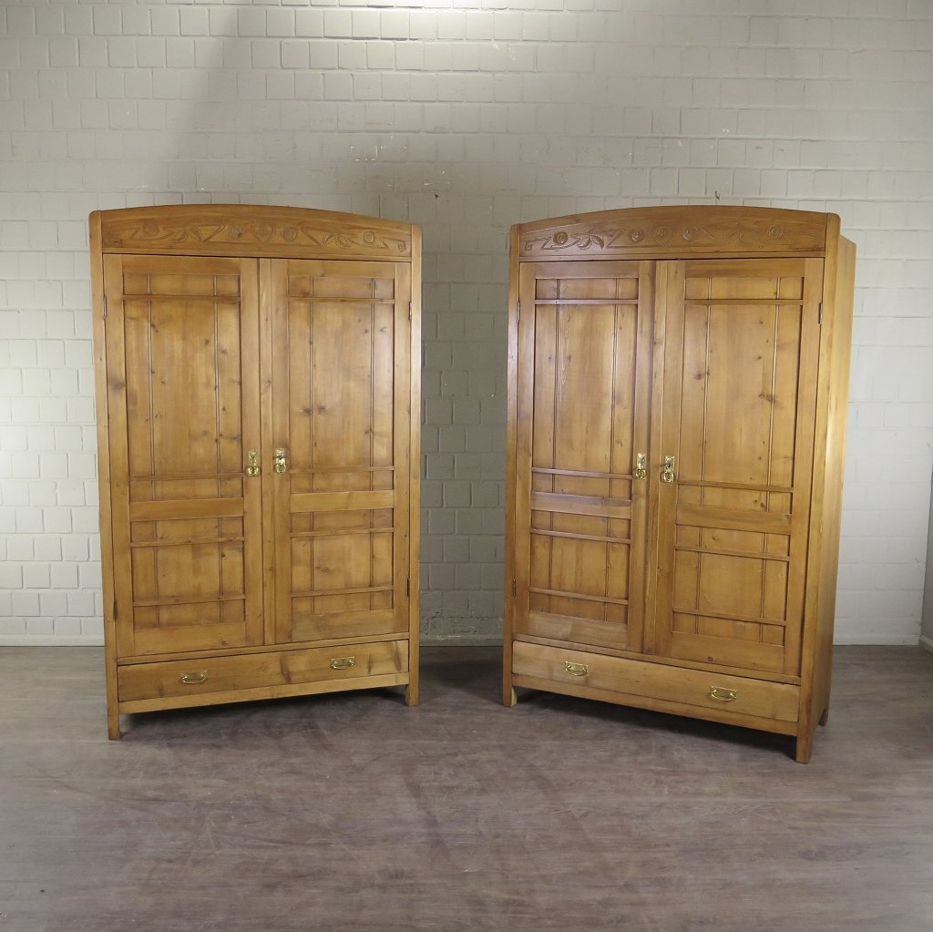 Schrank Kleiderschrank Jugendstil 1910 Kiefer