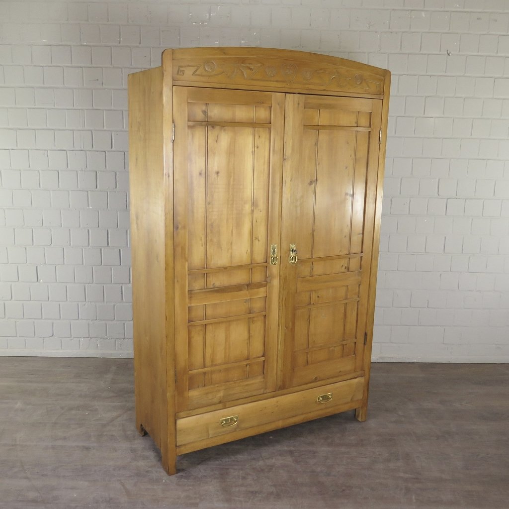 Schrank Kleiderschrank Jugendstil 1910 Kiefer                    