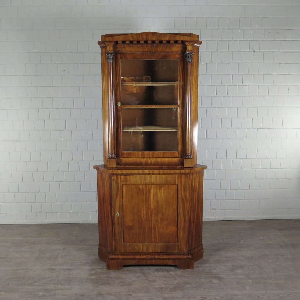 Eckschrank Eckvitrine Biedermeier 1815 Mahagoni