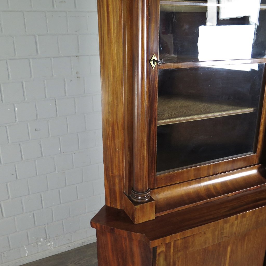 Eckschrank Eckvitrine Biedermeier 1815 Mahagoni