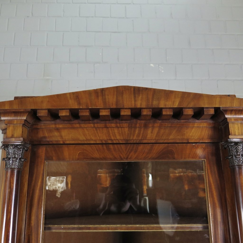 Eckschrank Eckvitrine Biedermeier 1815 Mahagoni