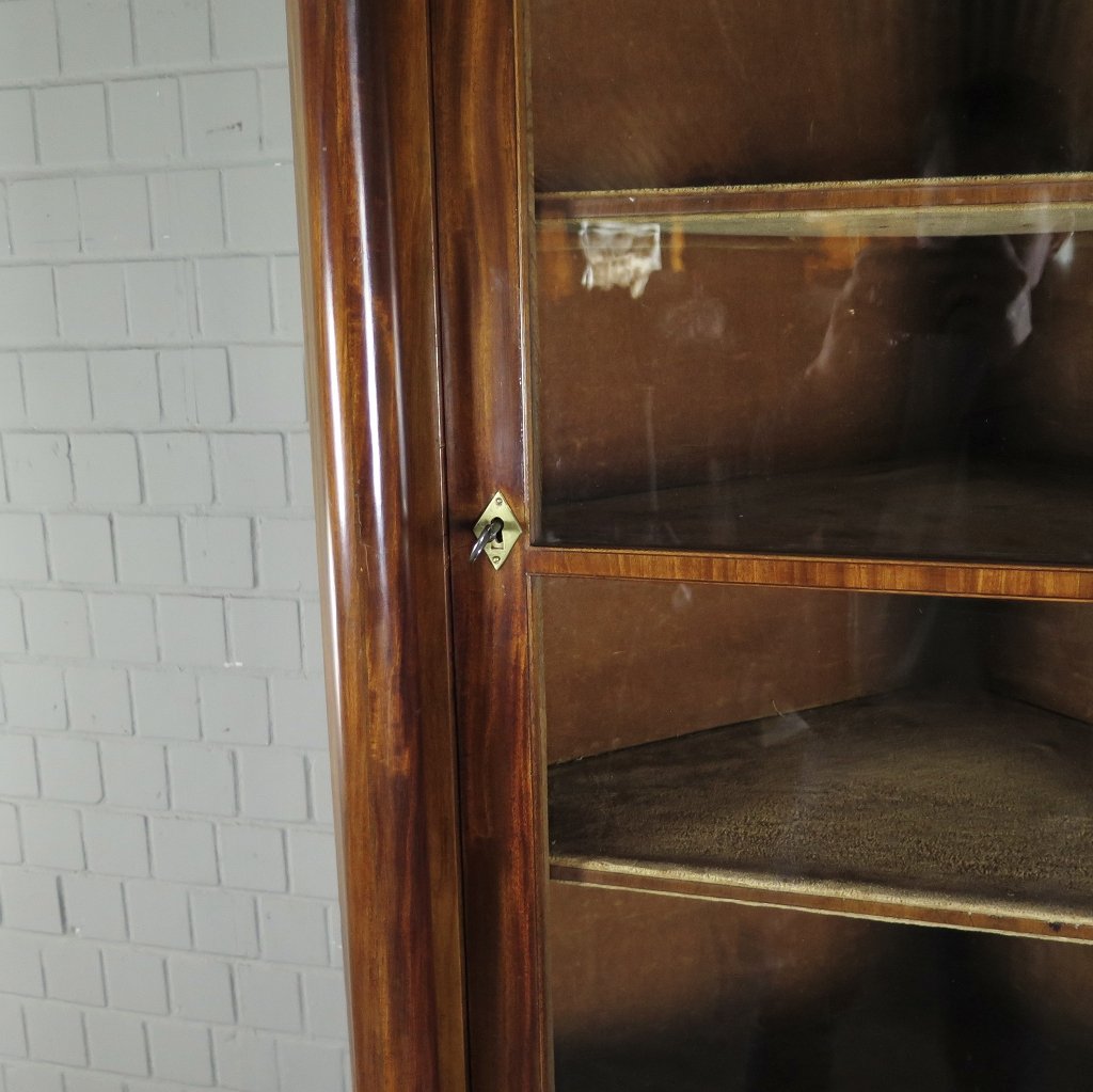 Eckschrank Eckvitrine Biedermeier 1815 Mahagoni