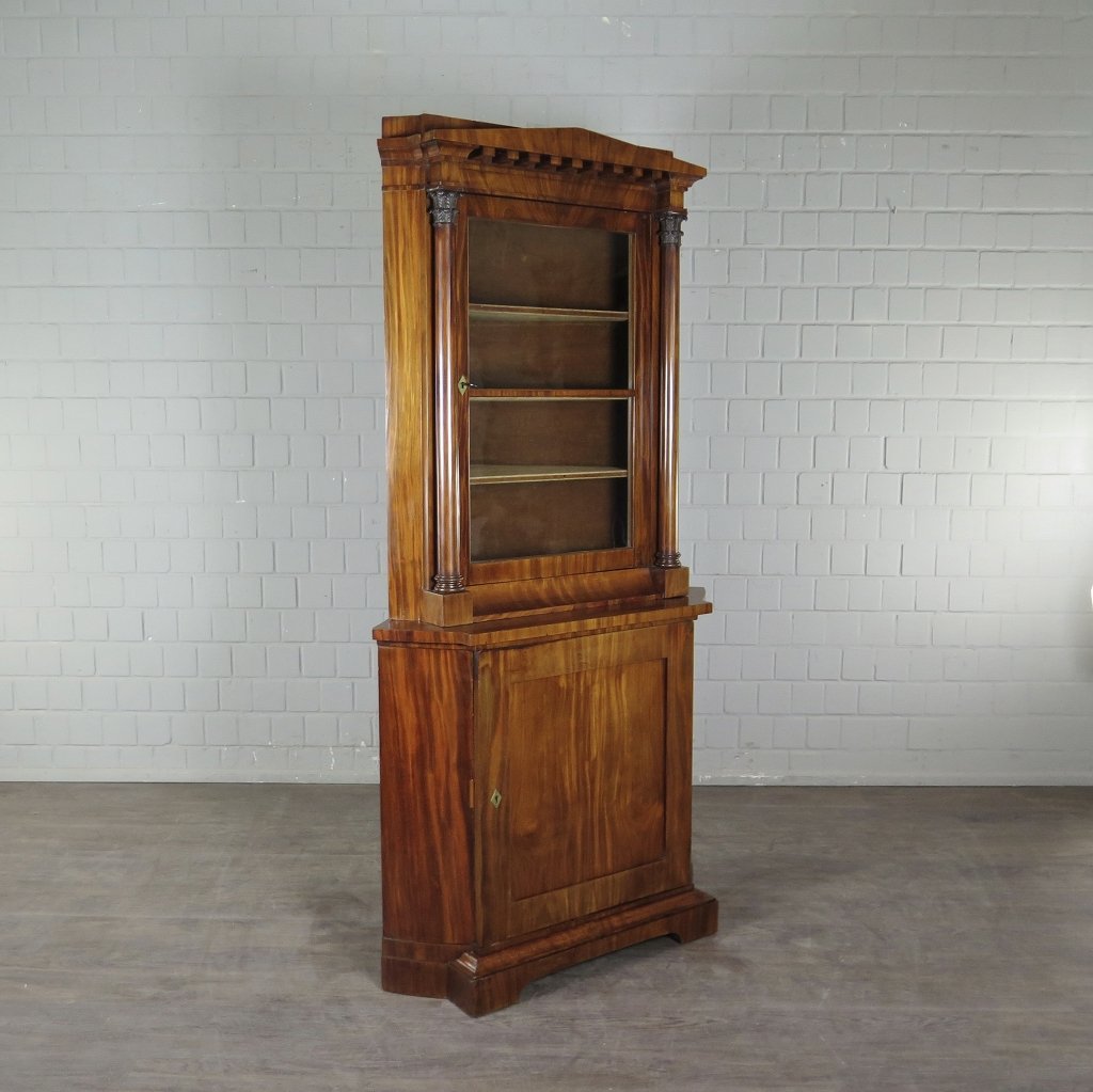 Eckschrank Eckvitrine Biedermeier 1815 Mahagoni