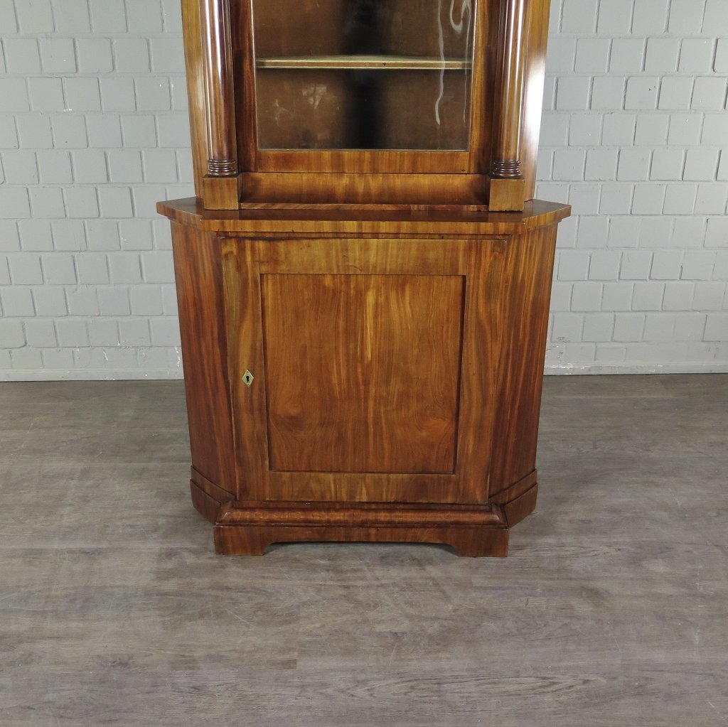 Eckschrank Eckvitrine Biedermeier 1815 Mahagoni
