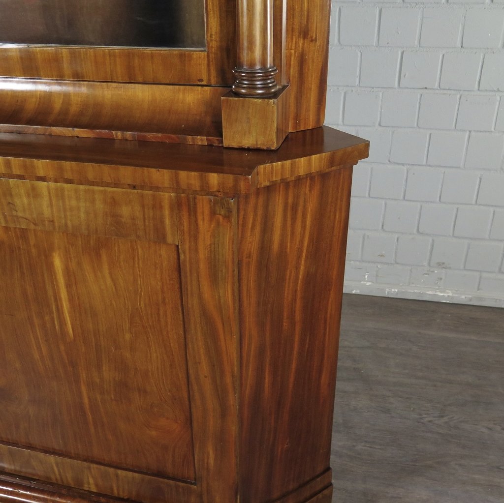 Eckschrank Eckvitrine Biedermeier 1815 Mahagoni