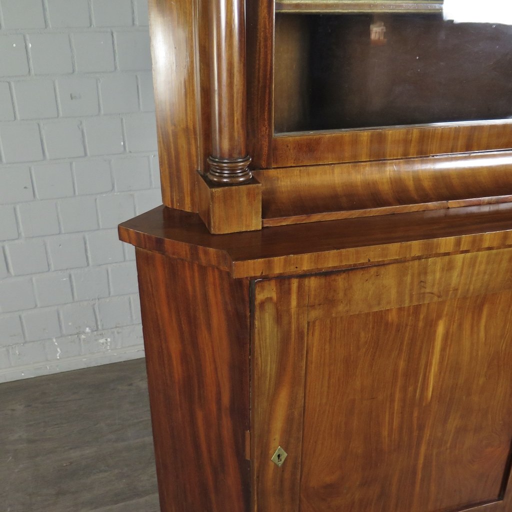 Eckschrank Eckvitrine Biedermeier 1815 Mahagoni