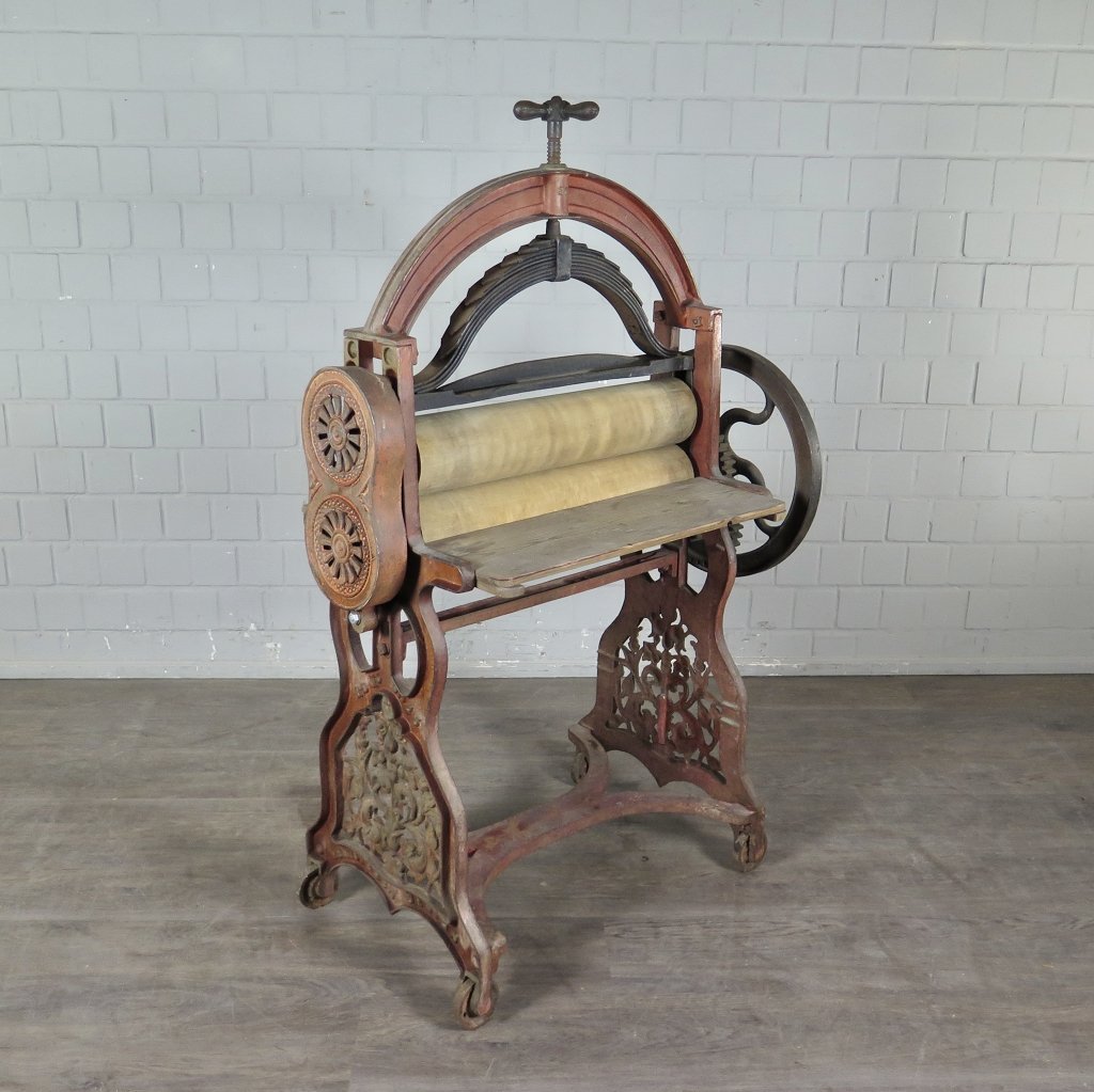 Wäschemangel Jugendstil 1900 Gusseisen
