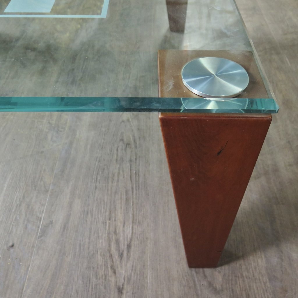 Spieltisch Schachbrett Glas Kirschbaum 1,00 m x 1,00 m