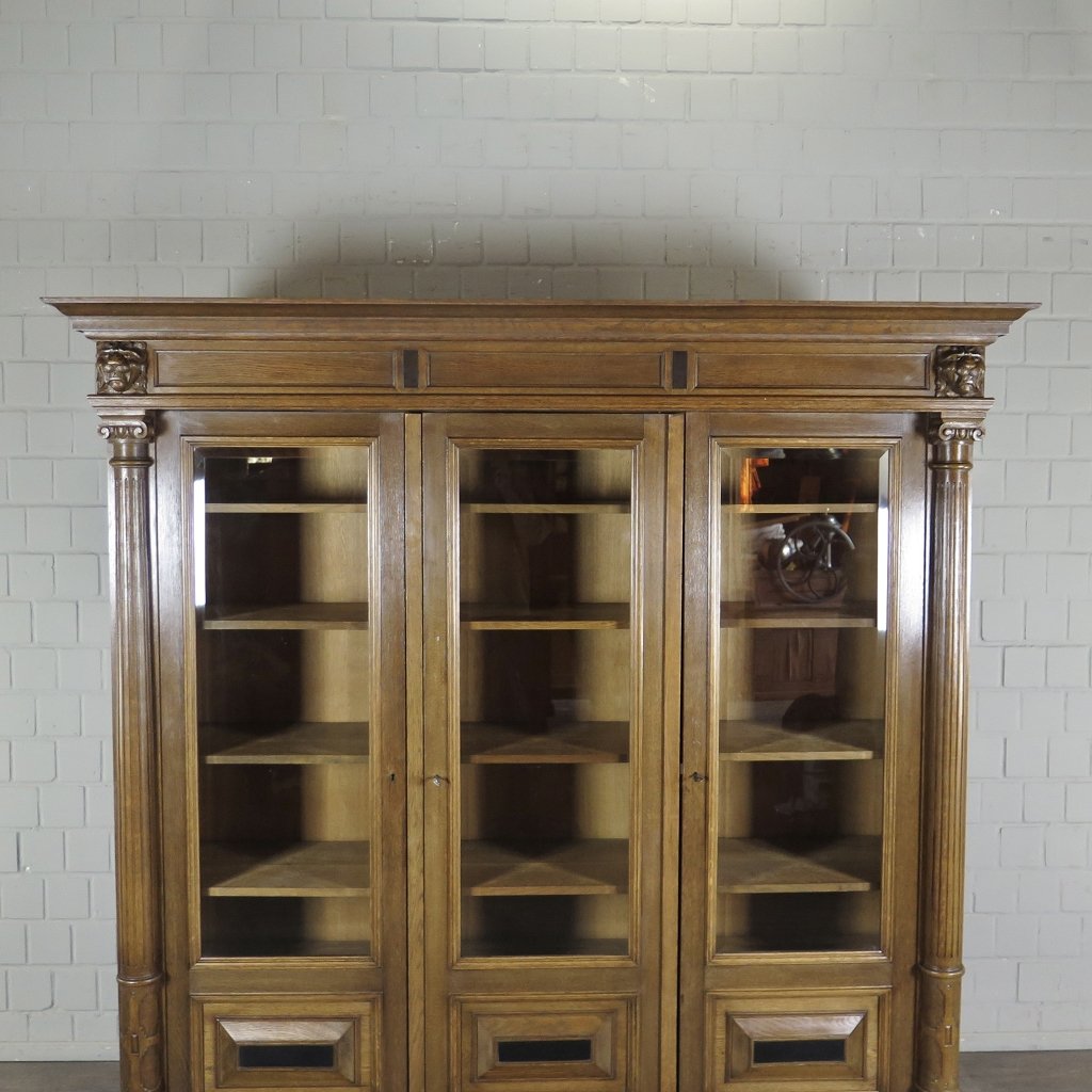 Vitrine Bücherschrank Schrank Gründerzeit 1880 Eiche