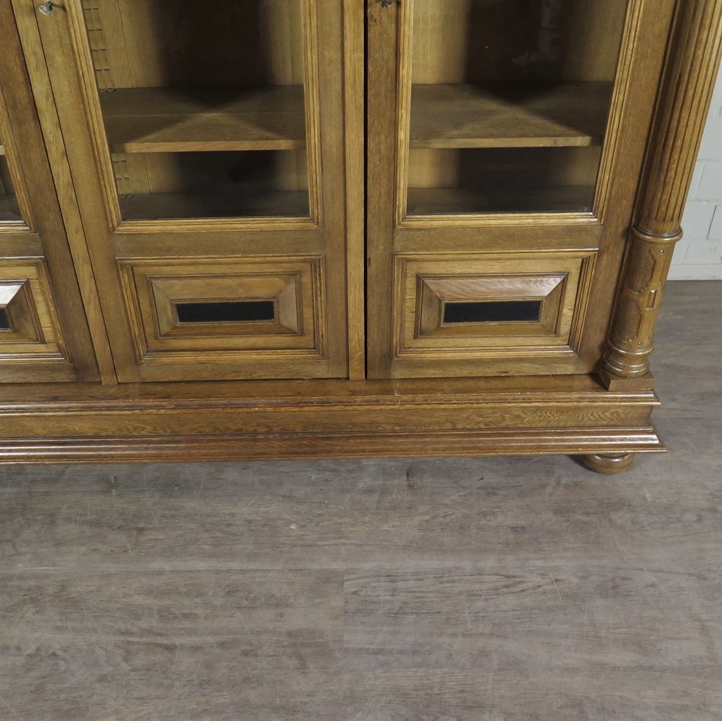 Vitrine Bücherschrank Schrank Gründerzeit 1880 Eiche