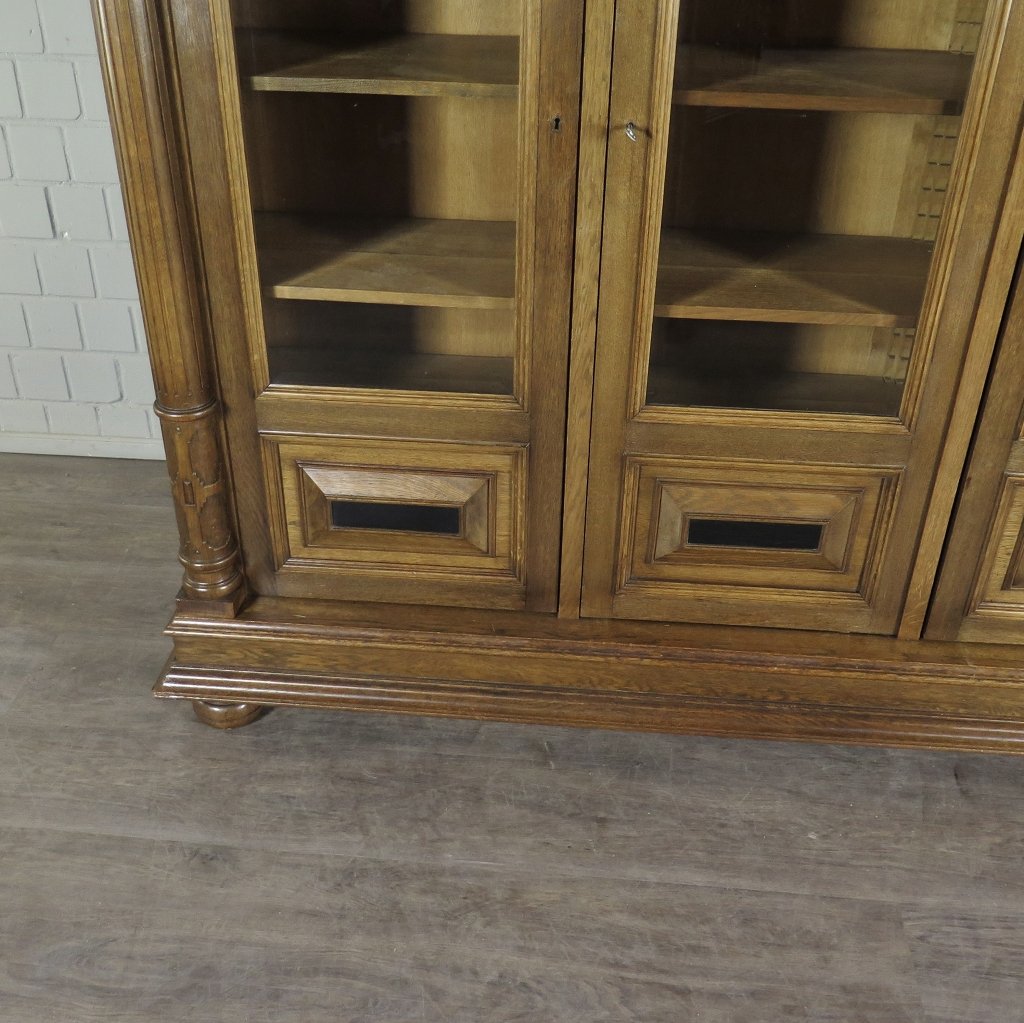 Vitrine Bücherschrank Schrank Gründerzeit 1880 Eiche