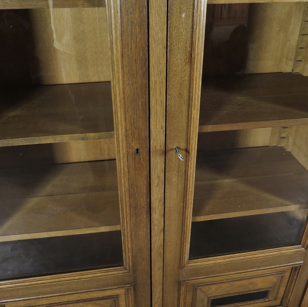 Vitrine Bücherschrank Schrank Gründerzeit 1880 Eiche