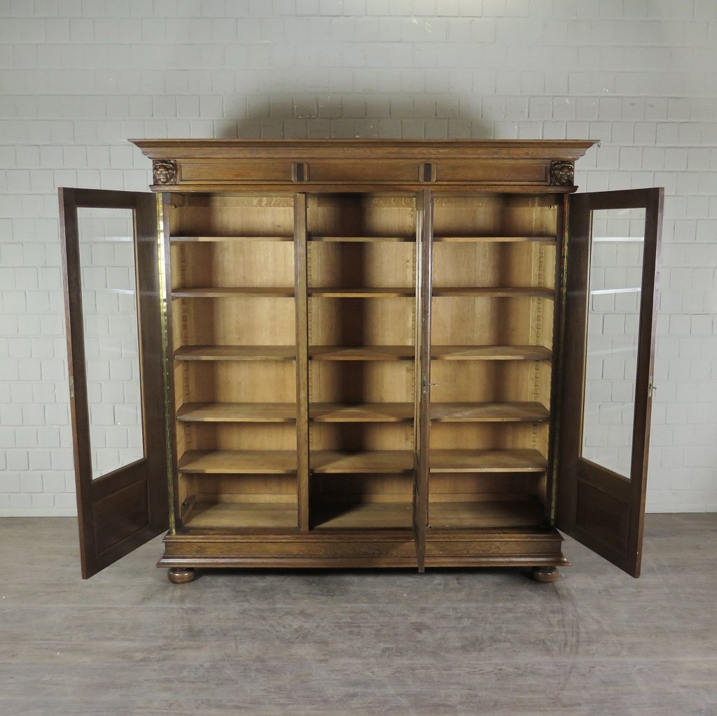 Vitrine Bücherschrank Schrank Gründerzeit 1880 Eiche