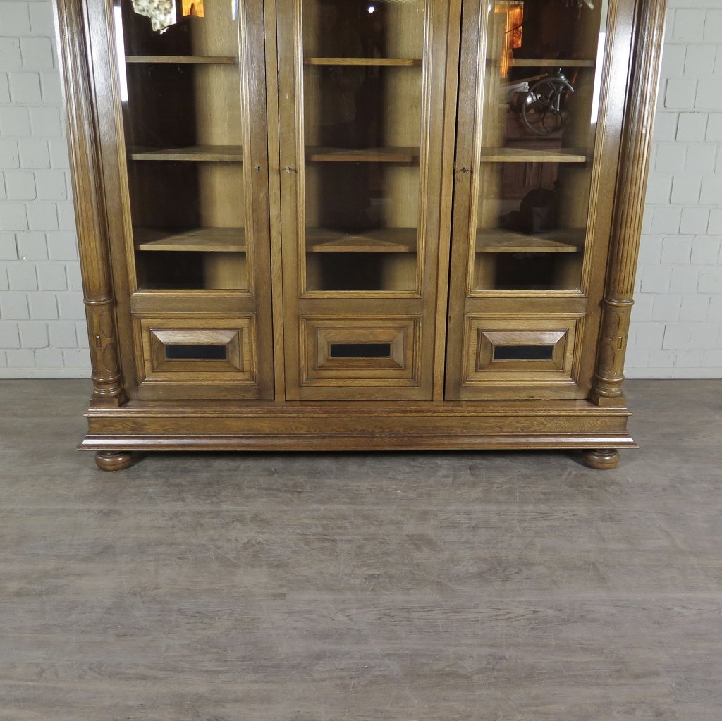 Vitrine Bücherschrank Schrank Gründerzeit 1880 Eiche