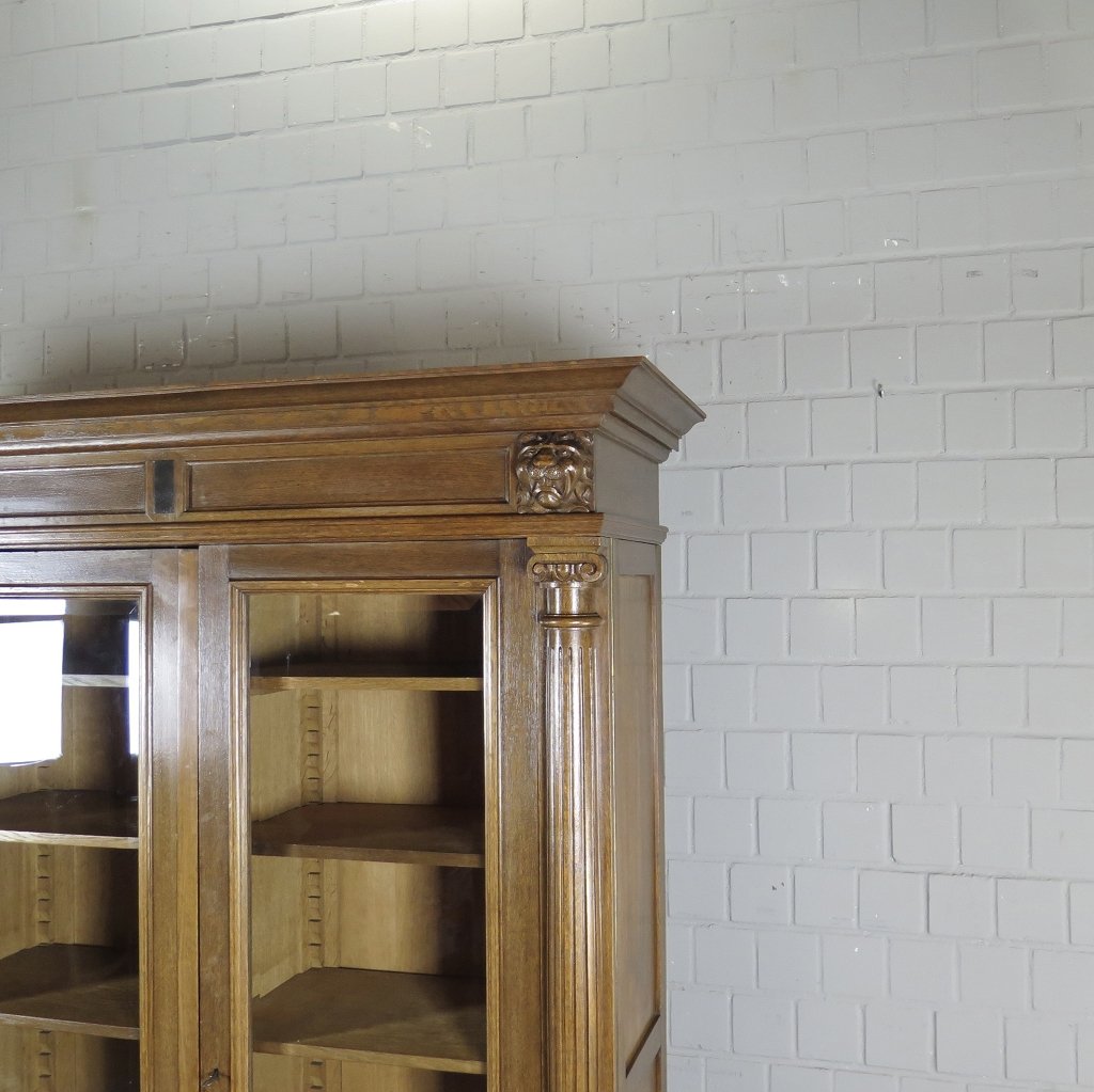 Vitrine Bücherschrank Schrank Gründerzeit 1880 Eiche