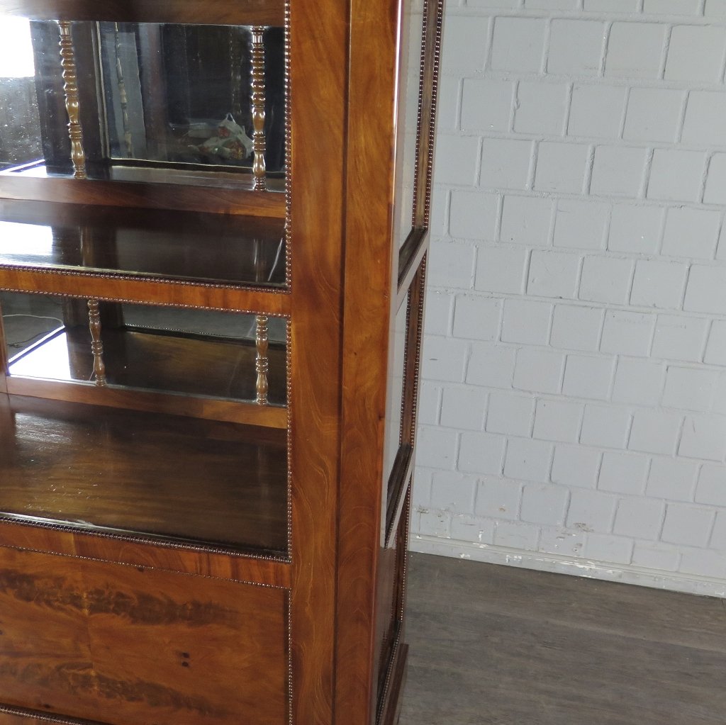 Vitrine Schaukasten Biedermeier 1830 Mahagoni