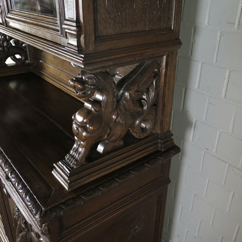 Buffetschrank Jagdschrank Gründerzeit 1880 Eiche