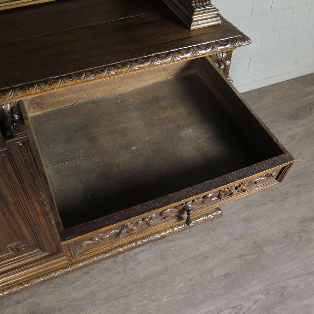Buffetschrank Jagdschrank Gründerzeit 1880 Eiche