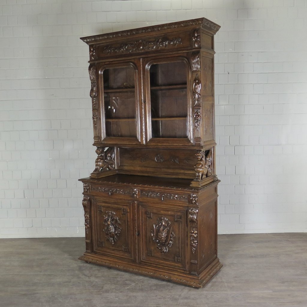 Buffetschrank Jagdschrank Gründerzeit 1880 Eiche